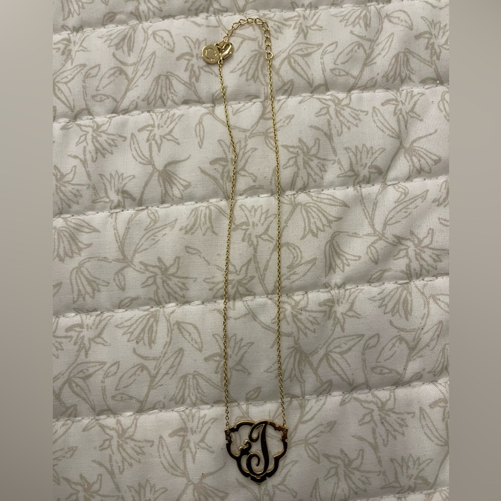 C Wonder ornate initial J necklace